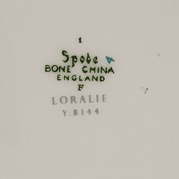 Spode Loralie Oval Serving Platter Scalloped White Grey Teal Floral 12.75"x9.75" - Picture 4 of 4